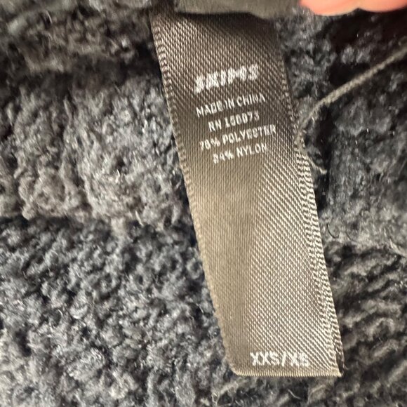 SKIMS Fuzzy Teddy Black Wide Leg Lounge Pants Size XXS/XS Stretch - Picture 7 of 12